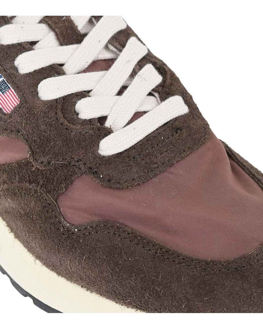 Autry Brown Low Suede Logo Sneakers