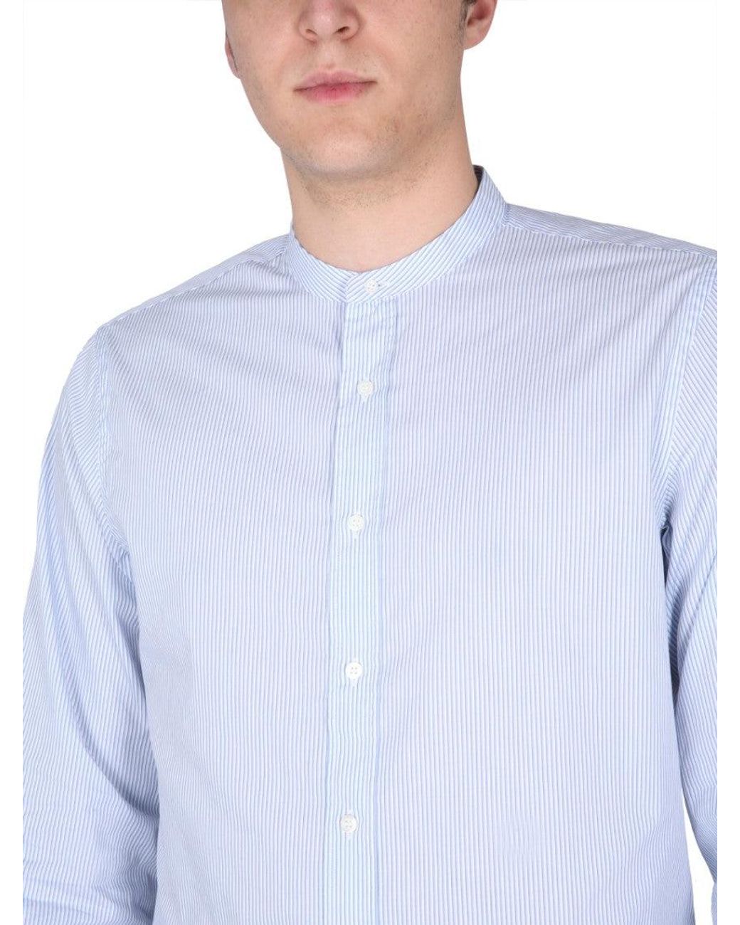 Aspesi Blue Light Stripes Shirt for men