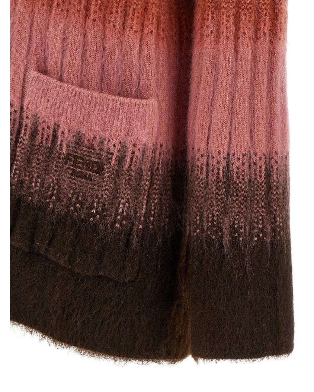 Fendi Red Vanise Knit Cardigan