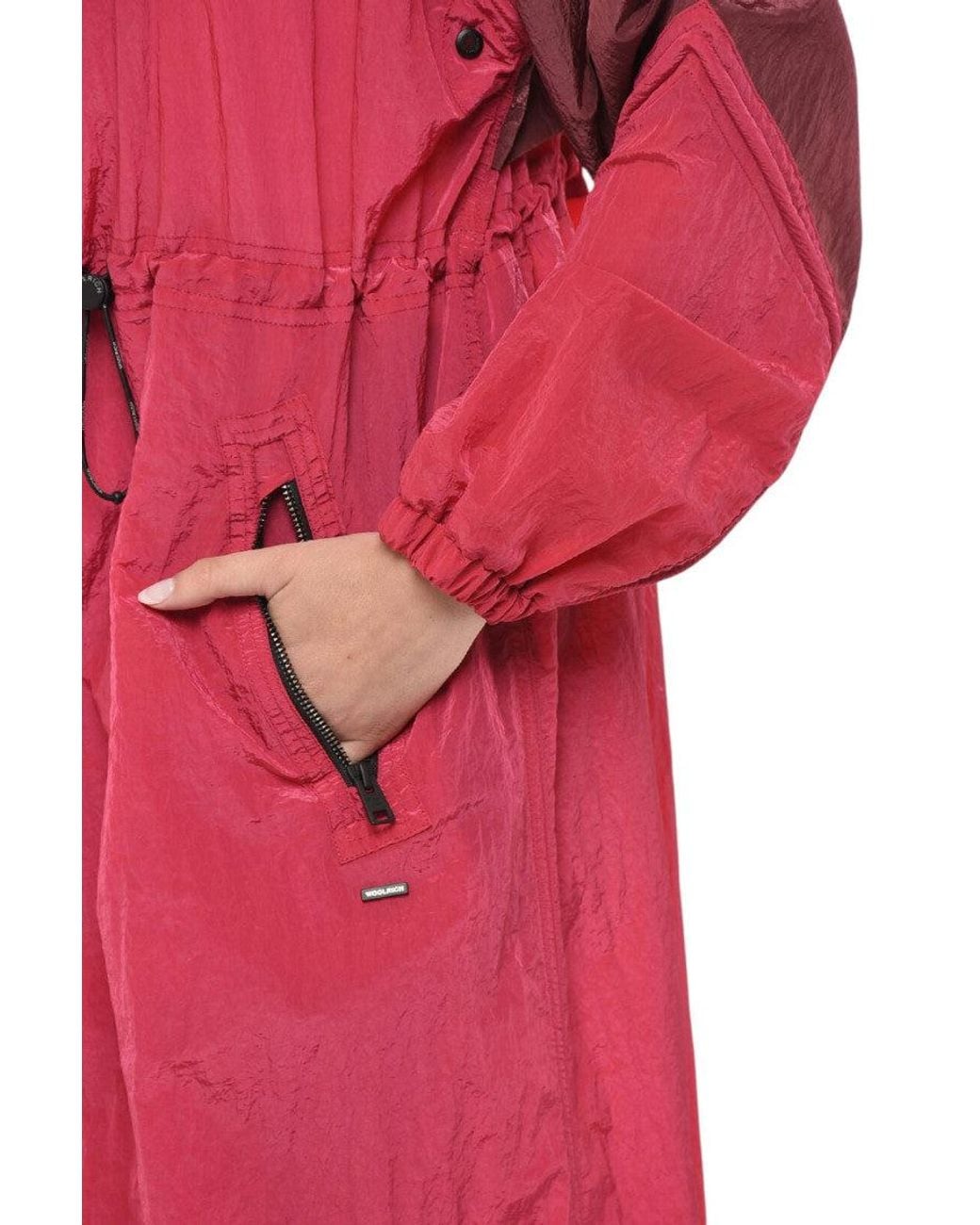 Woolrich Red Hood Trench Coat