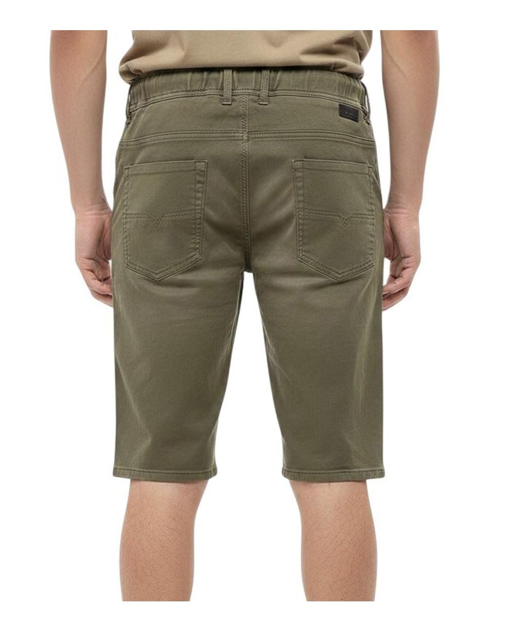 DIESEL Green Slim Solid Shorts for men