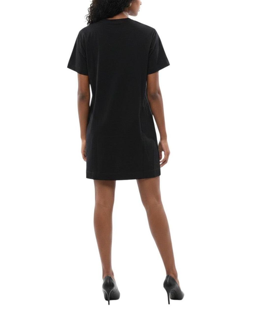 DIESEL Black Logo Round Neck Mini Dress