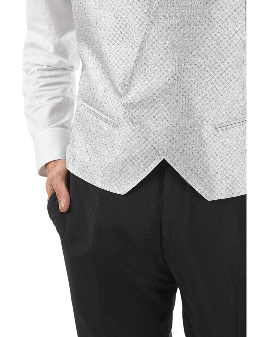 Corneliani White V Neck Waistcoat for men