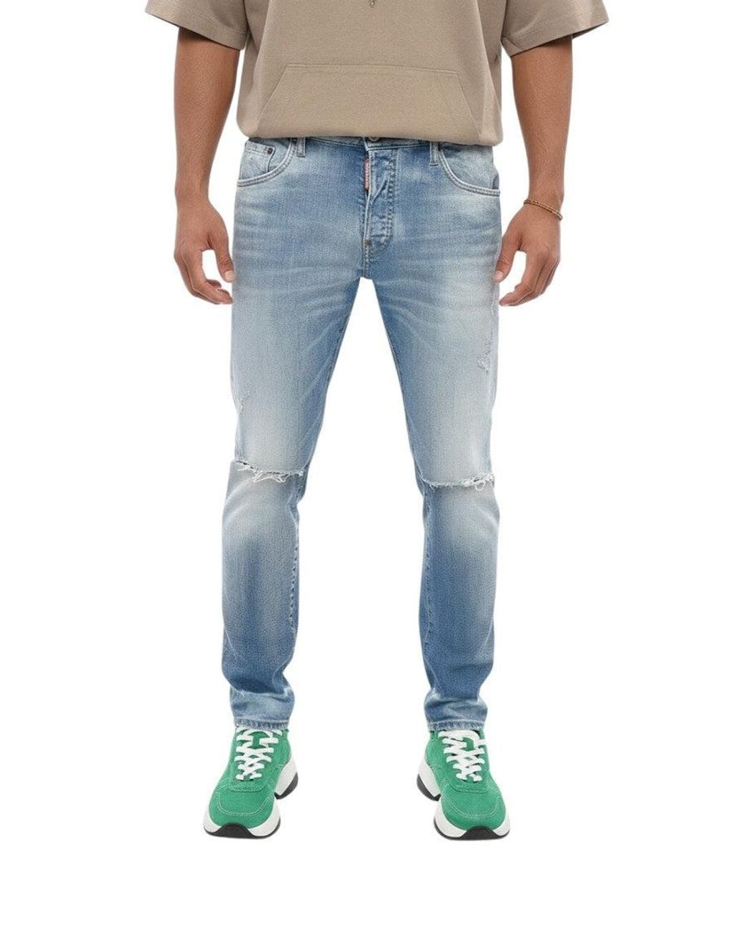 DSquared² Blue Slim Mid Rise Jeans for men