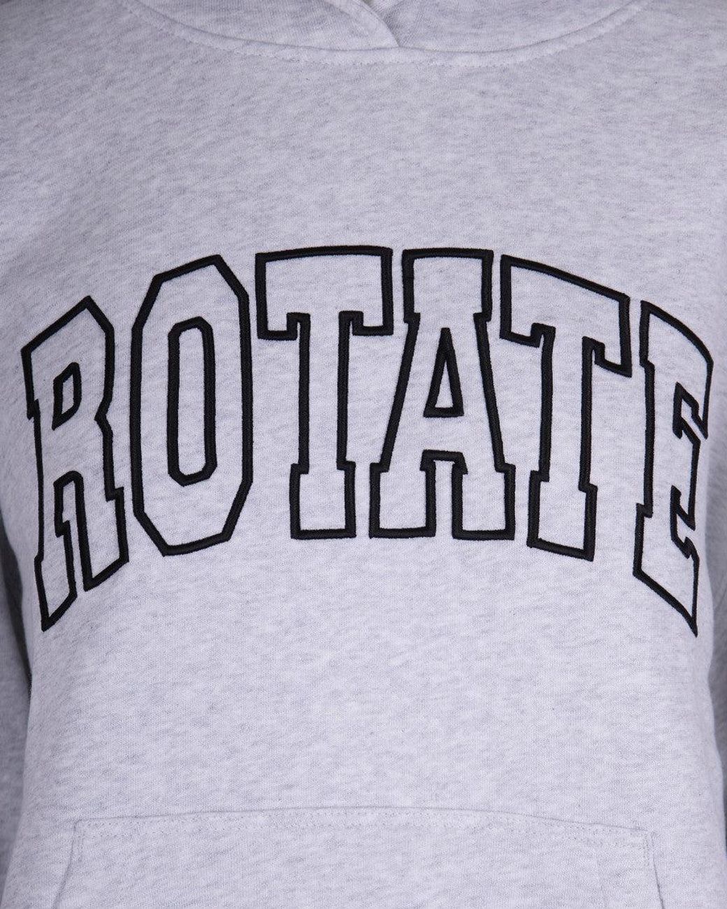 ROTATE BIRGER CHRISTENSEN Gray Light Melange Heavy Sweat Hoodie