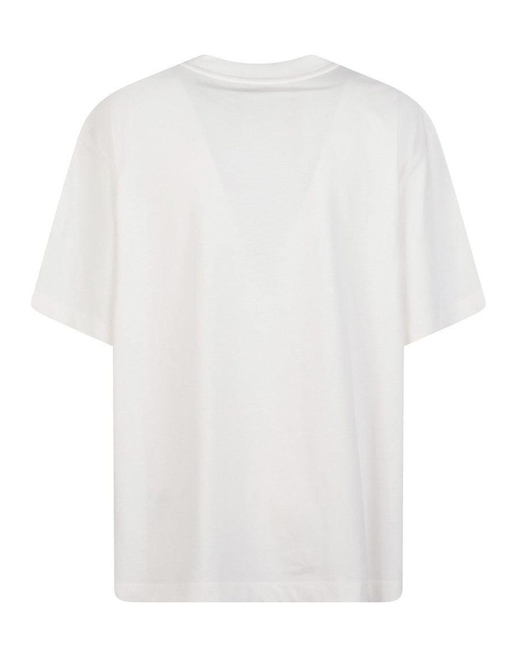 Moncler White Solid Crew Neck T-Shirt