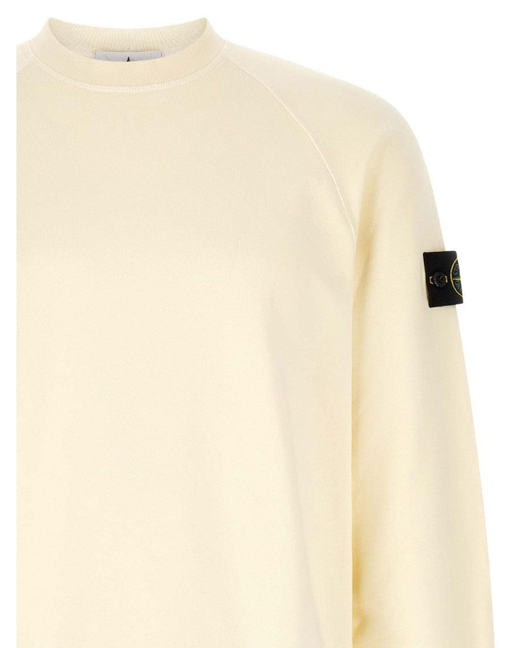 Stone Island Natural Off Crew Neck Sweatshirt for men