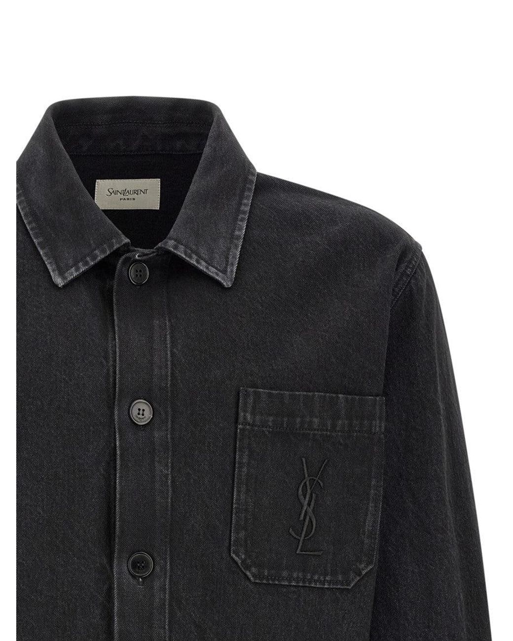 Saint Laurent Black 'Cassandre' Overshirt for men