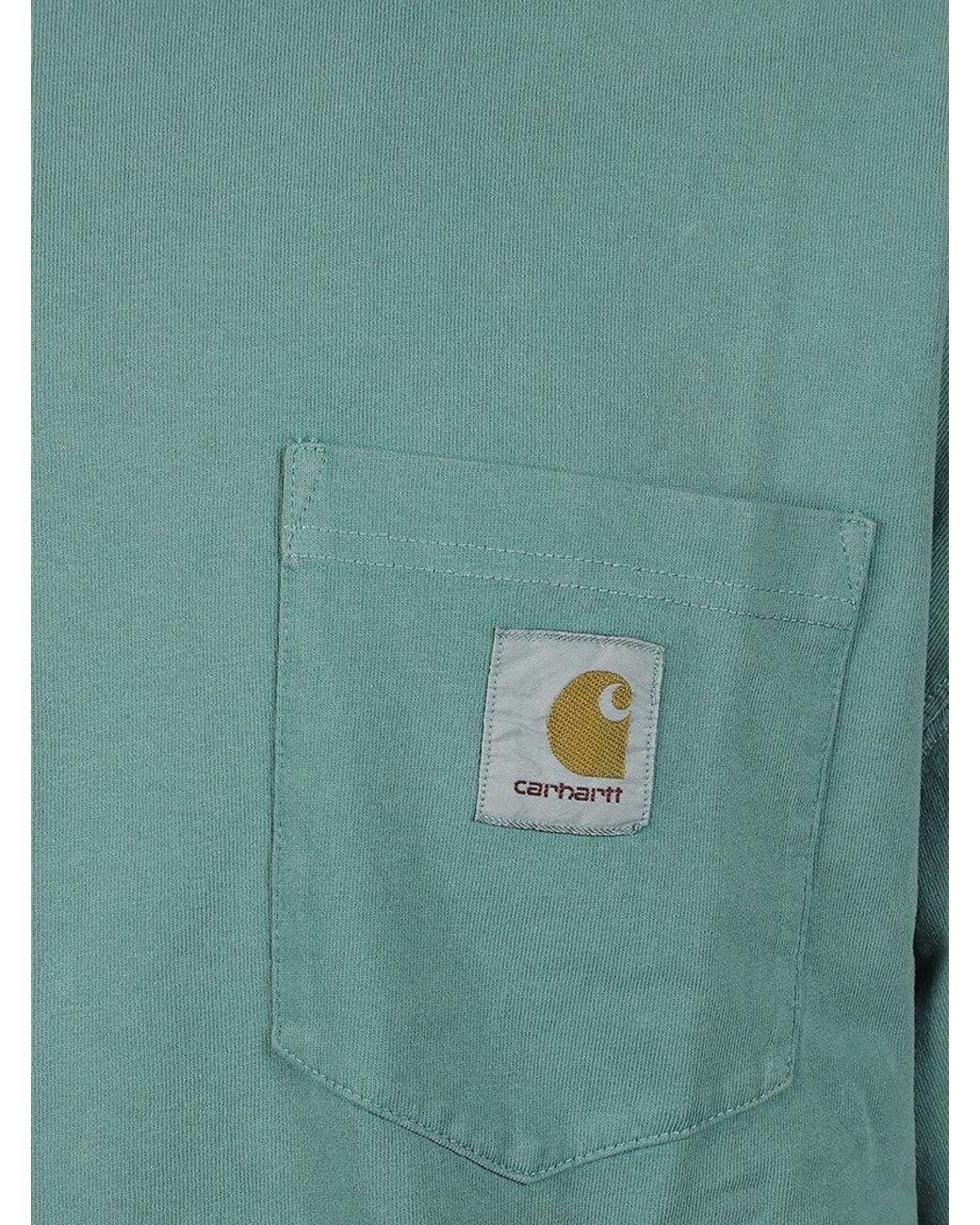 Carhartt Green Crewneck Logo T-Shirt for men