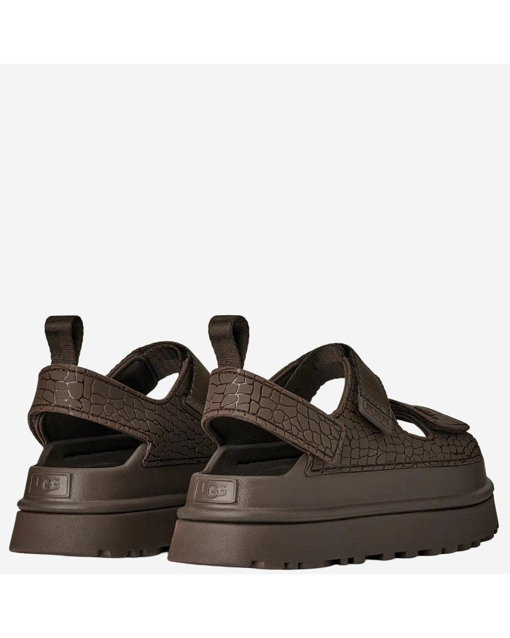 Ugg Brown Smoke Textured Sandals