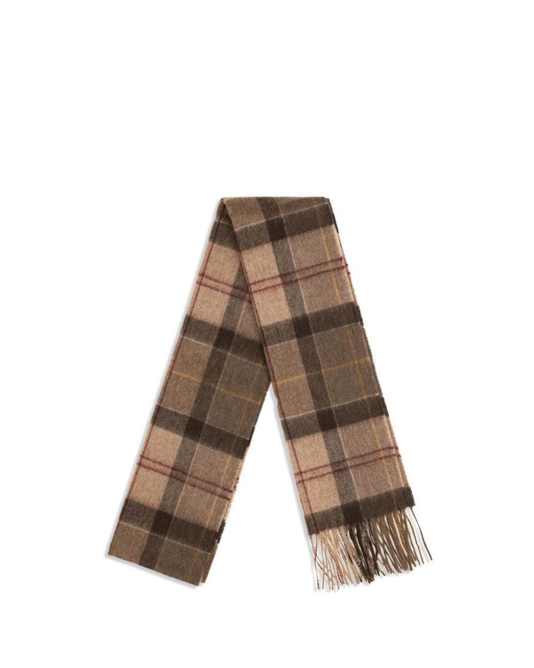 Barbour Natural Tartan Fringed Scarf Muted Tartan
