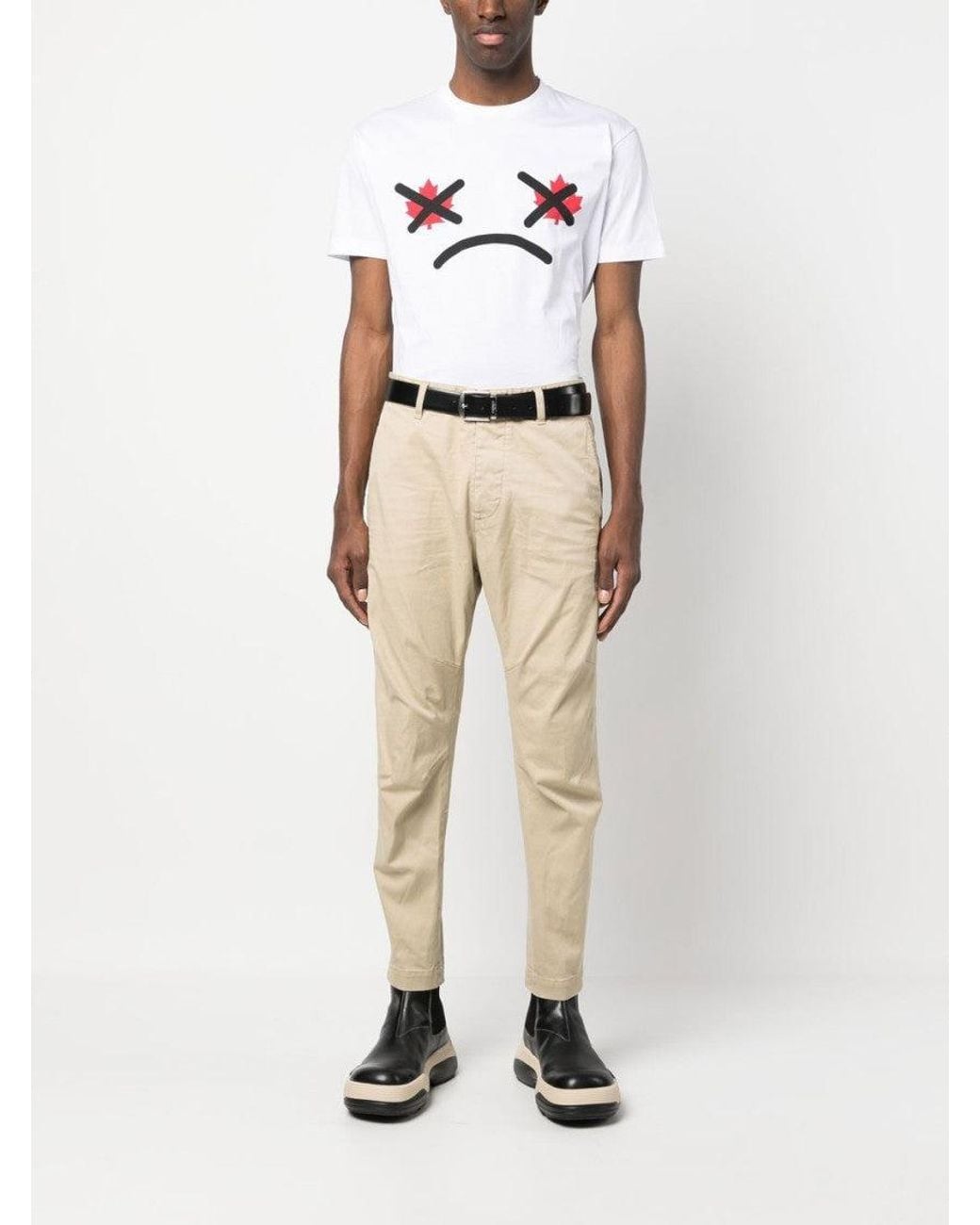 DSquared² Natural Mid-Rise Trousers for men