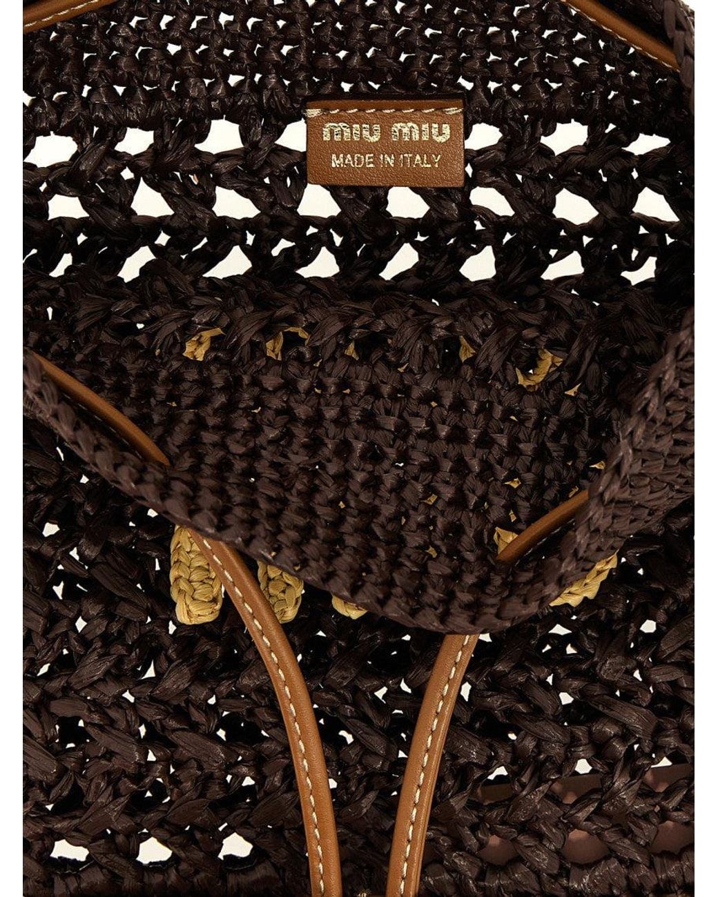 Miu Miu White Crochet Mini Bucket Bag