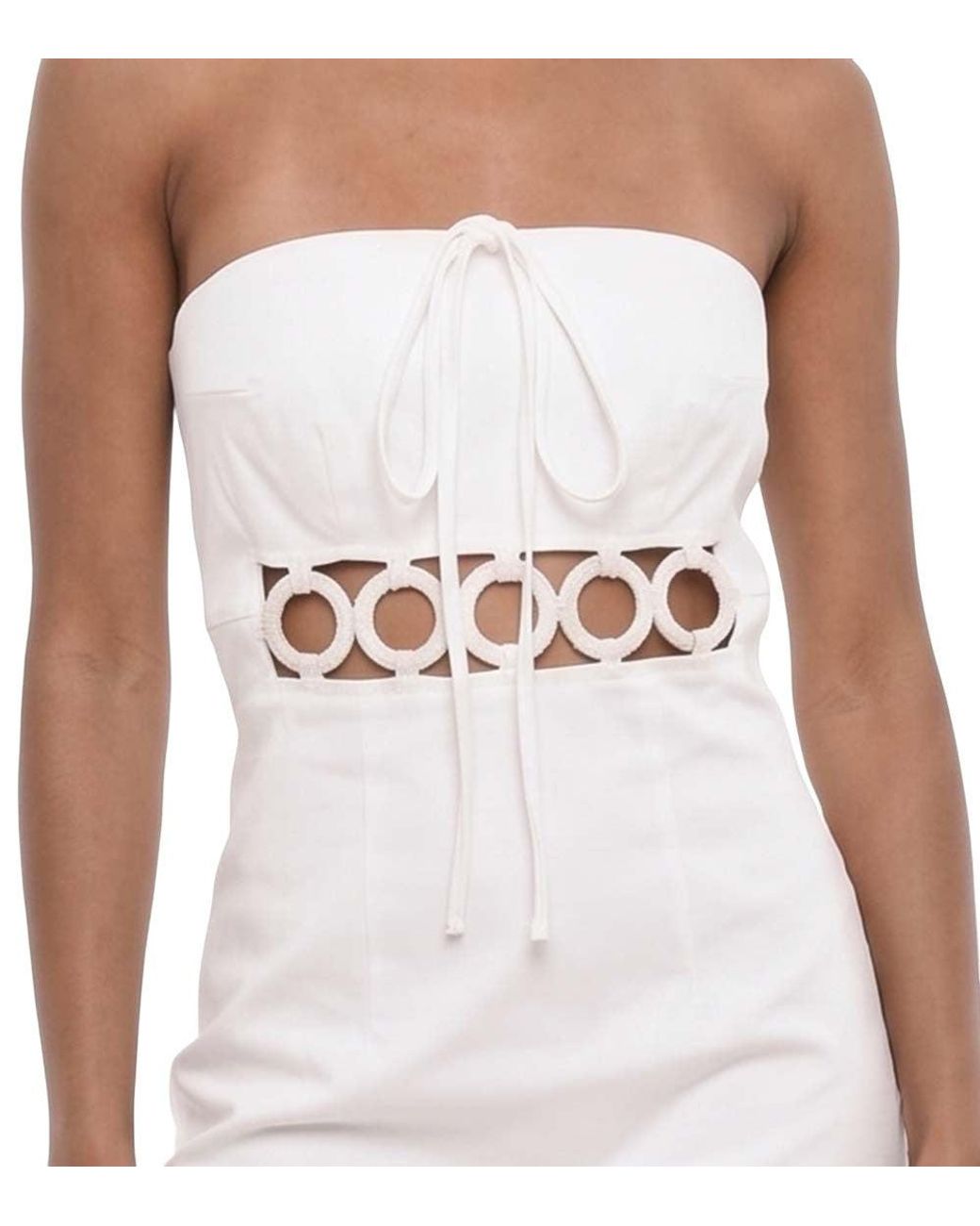 DSquared² White Solid Strapless Mini Dress