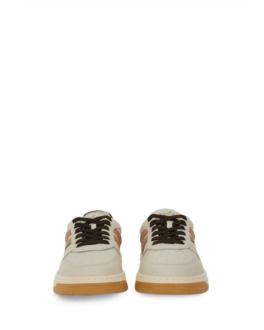 Hogan White Natural Color Block Sneakers