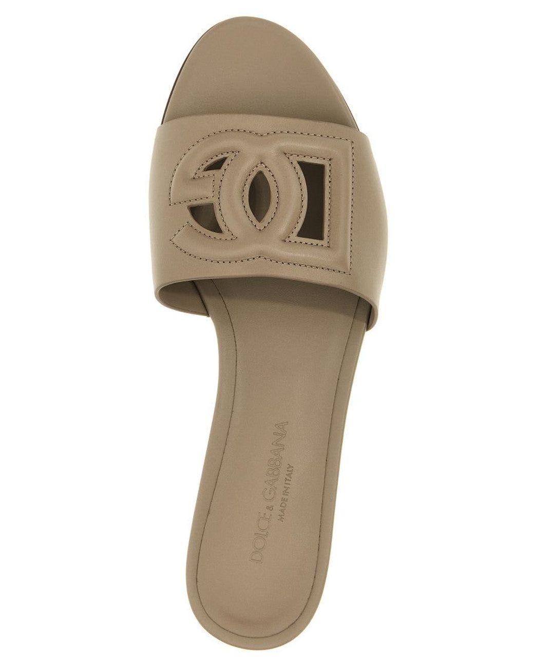 Dolce & Gabbana Gray Logo Sandals