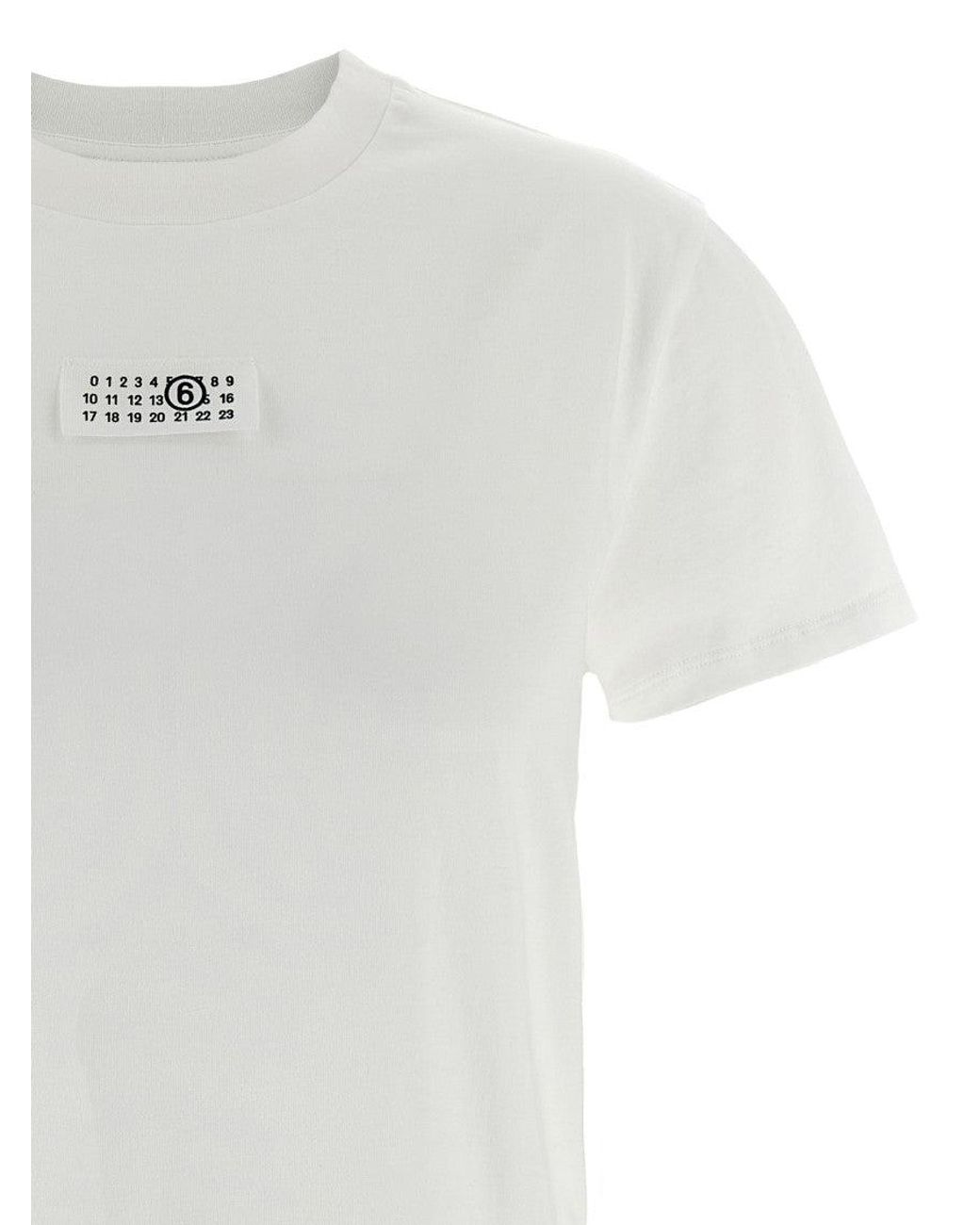 MM6 by Maison Margiela White Cotton T-Shirt
