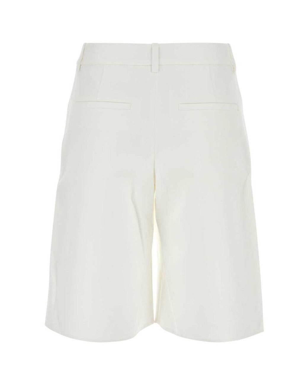 Valentino White Cotton Blend Shorts