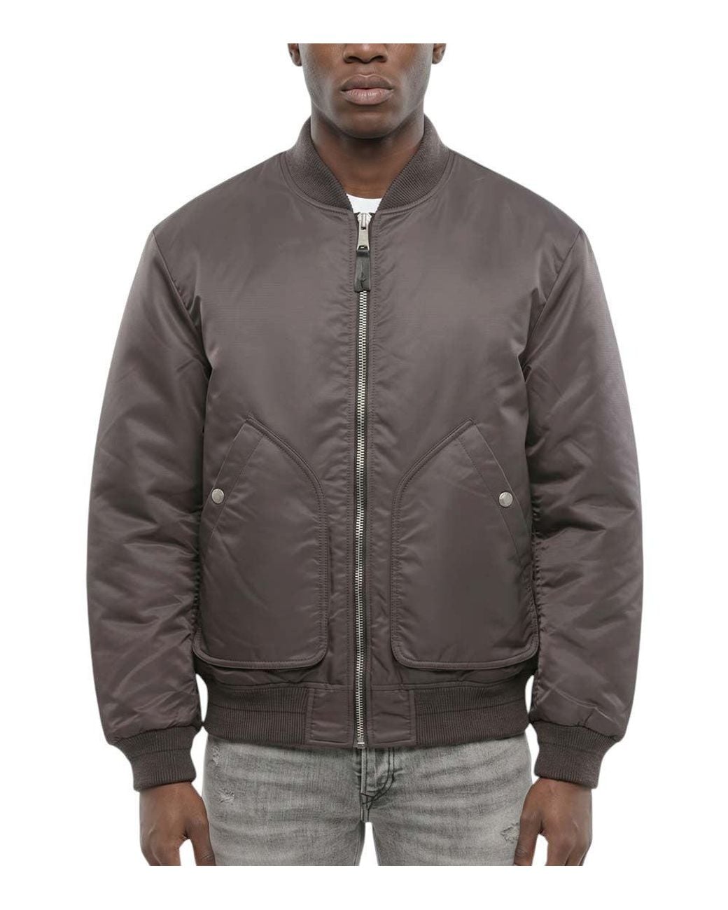 DIESEL Gray Reversible Bomber Jacket for men