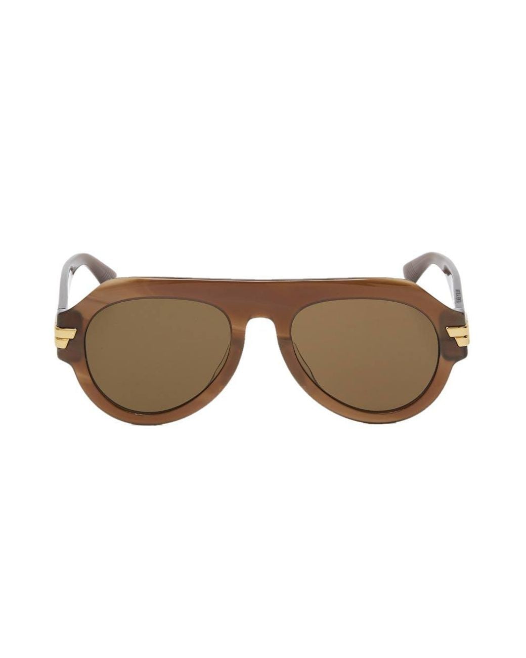 Bottega Veneta Brown Mitre Aviator Sunglasses