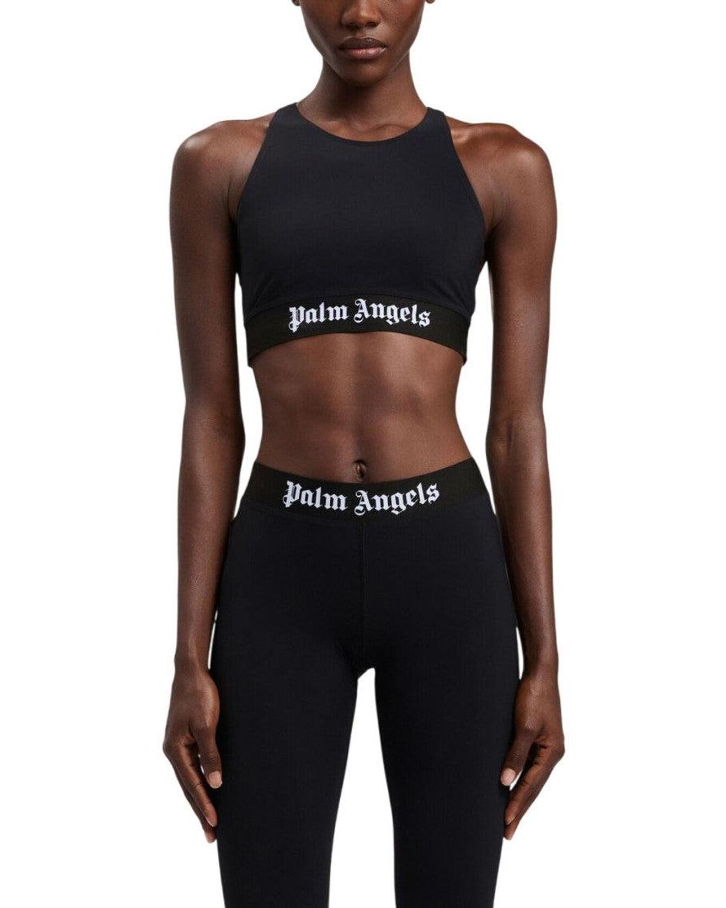 Palm Angels Black Bandeau Logo Top