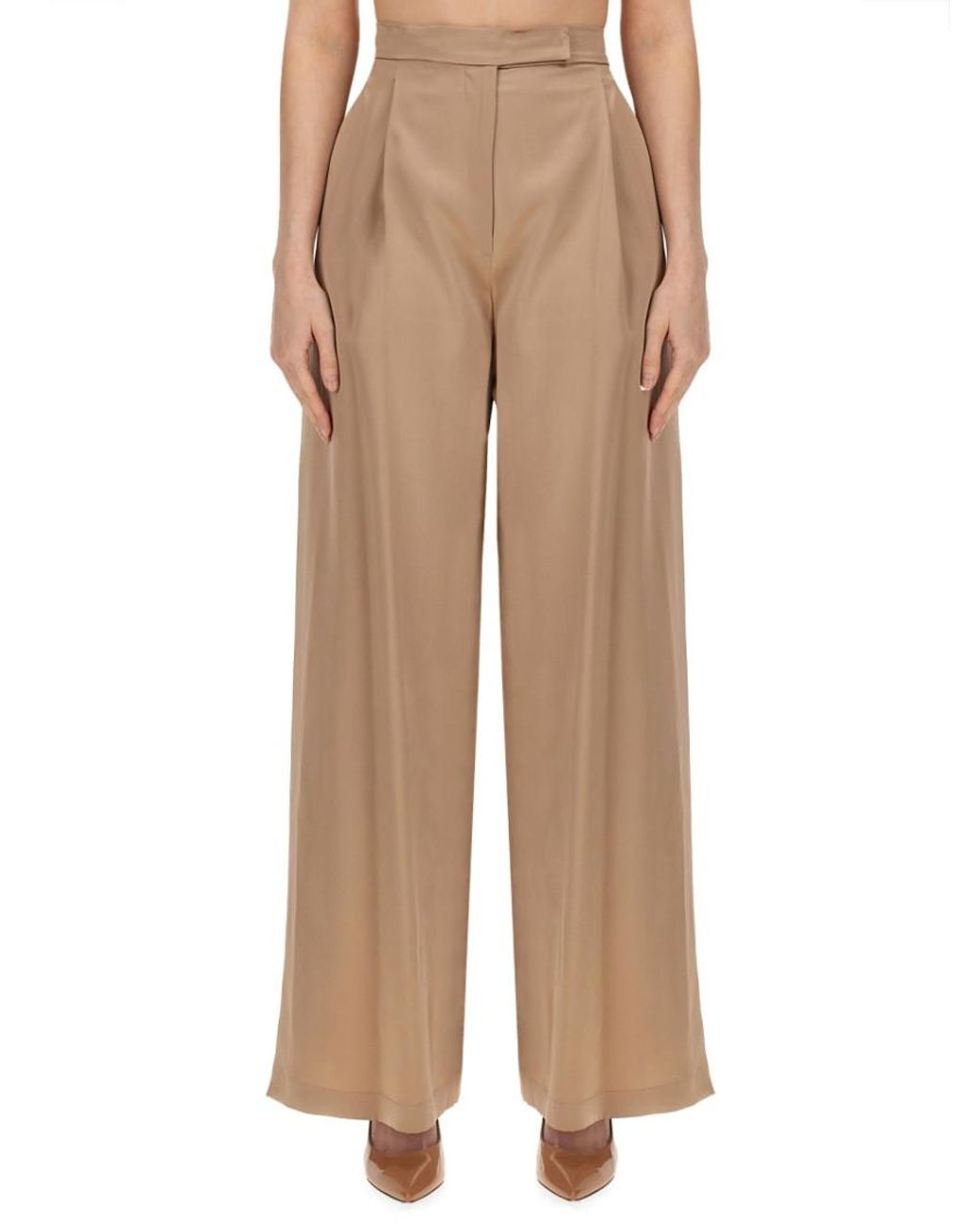 Max Mara Natural Regular Pleated Pants