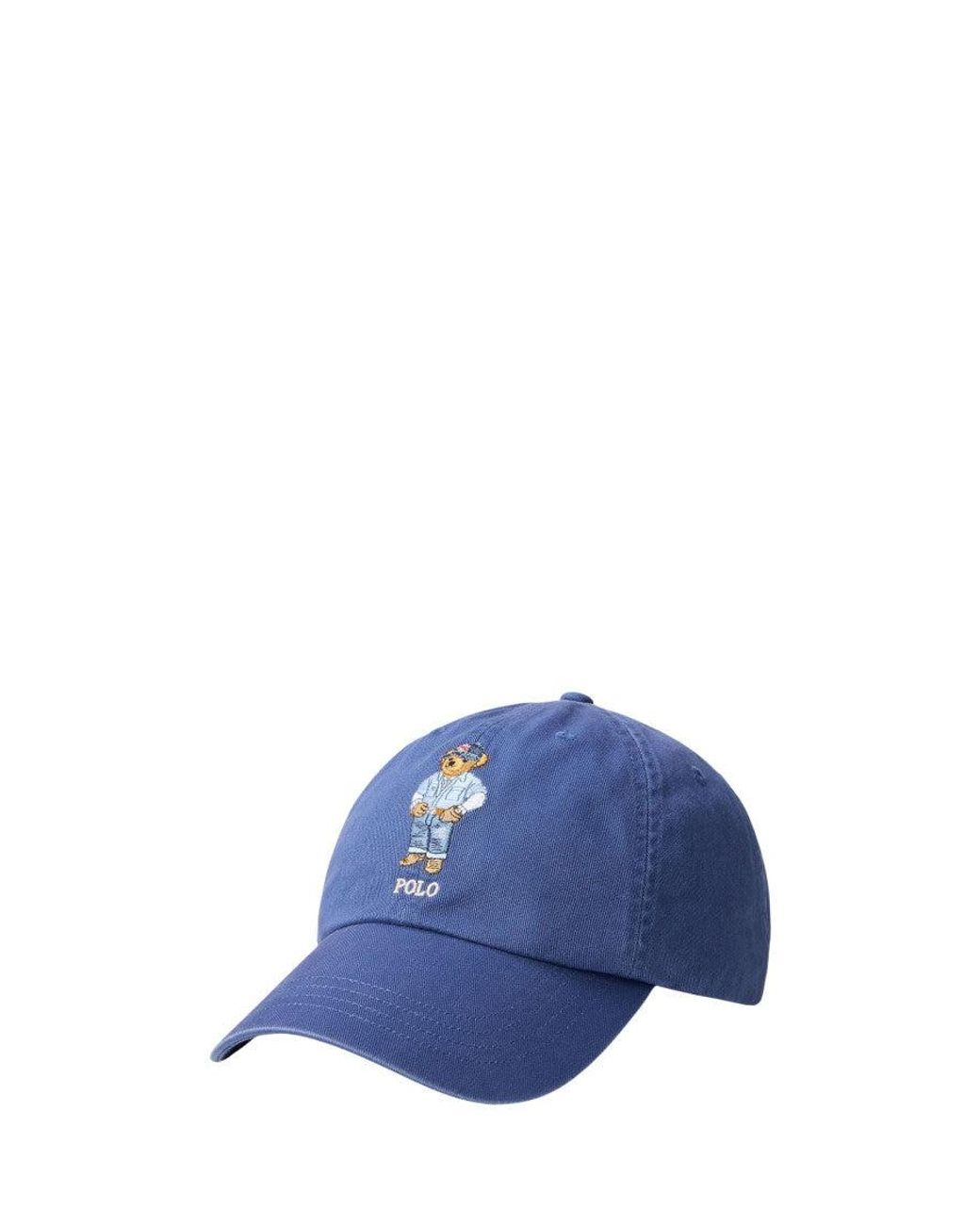 Polo Ralph Lauren Blue Polo Bear Embroidered Baseball Cap for men