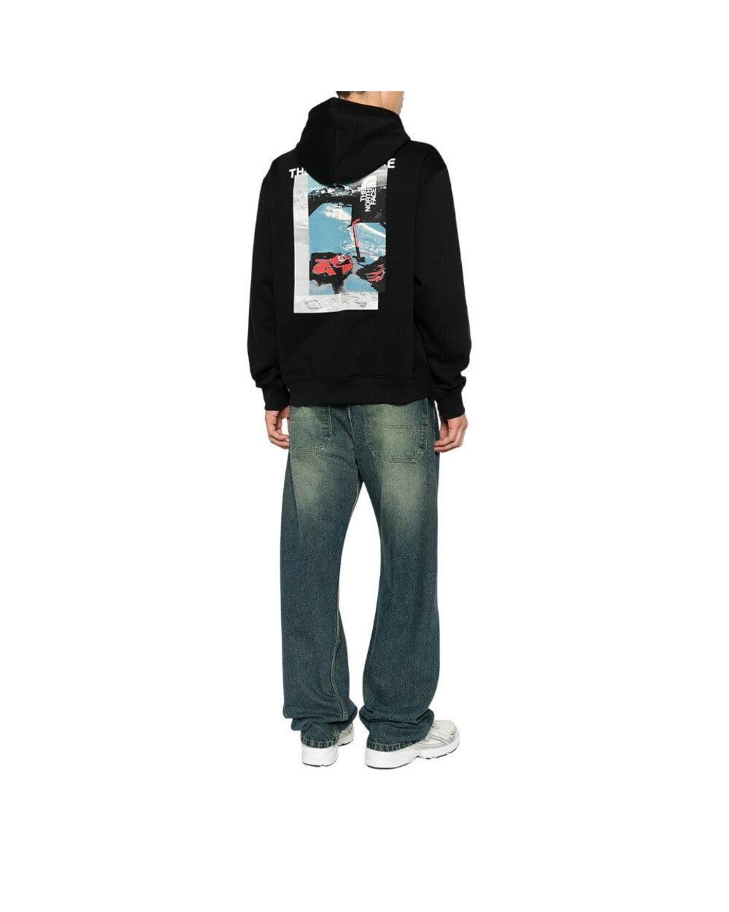 The North Face Black Graphic Logo Hoodie for men