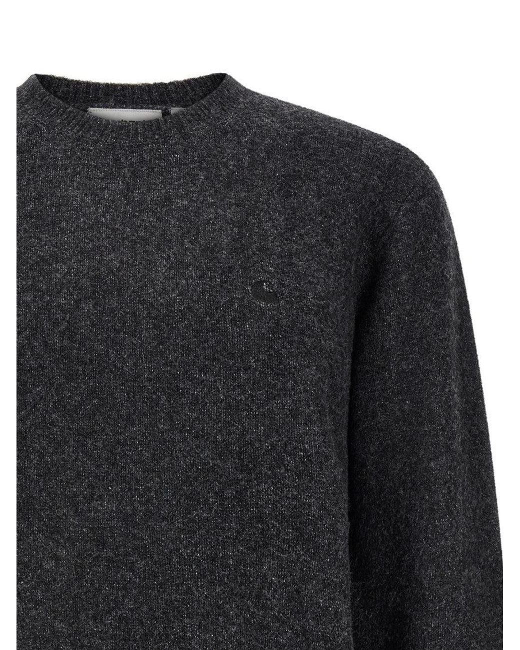 Carhartt Gray Textured Crew Neck Sweater for men