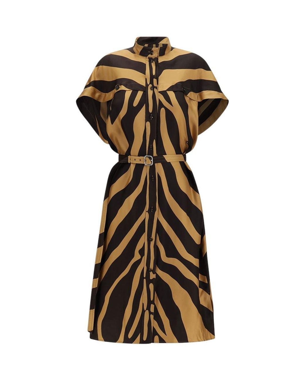 Ferragamo Metallic Animal Print Dress