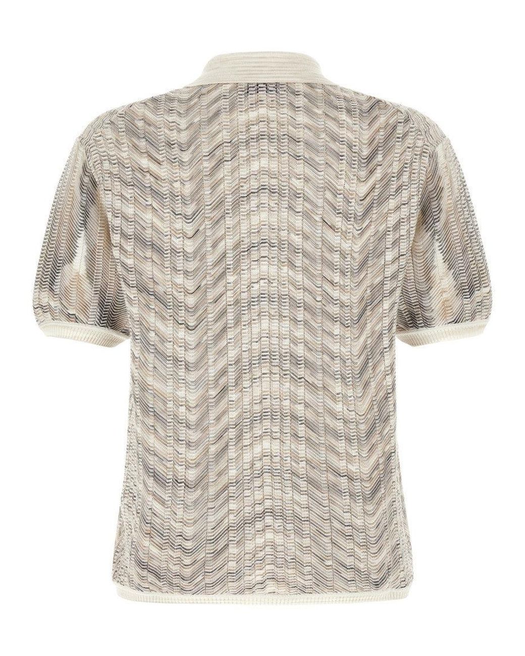 Missoni White Knitted Polo Sweater for men