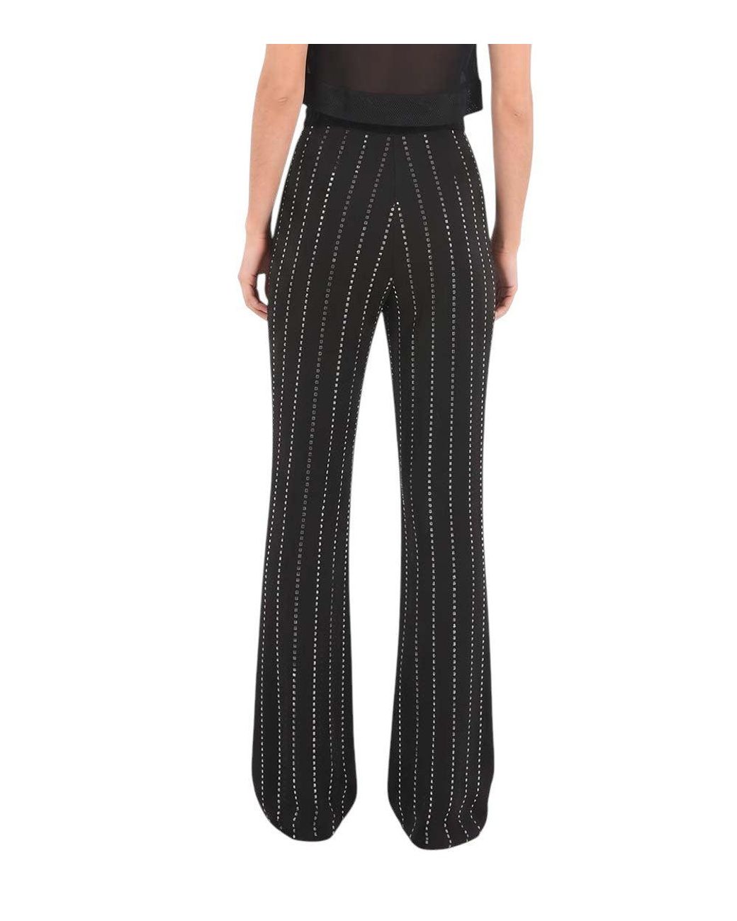 Philipp Plein Black Flared Pleated Pants