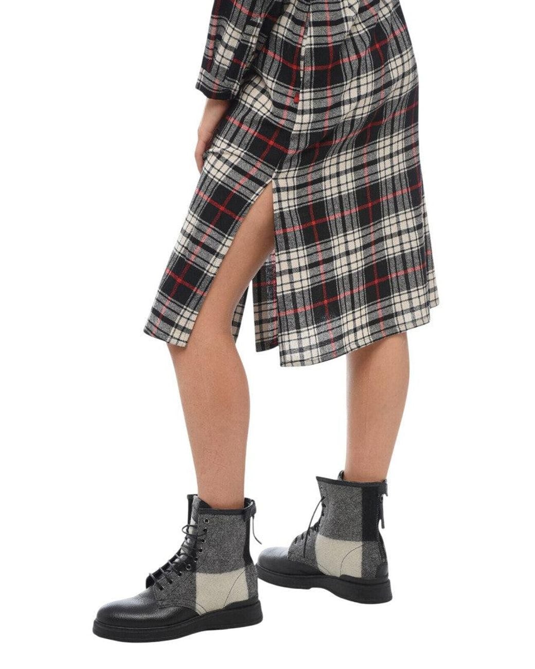 Woolrich Black Checks Shirt Collar Dress