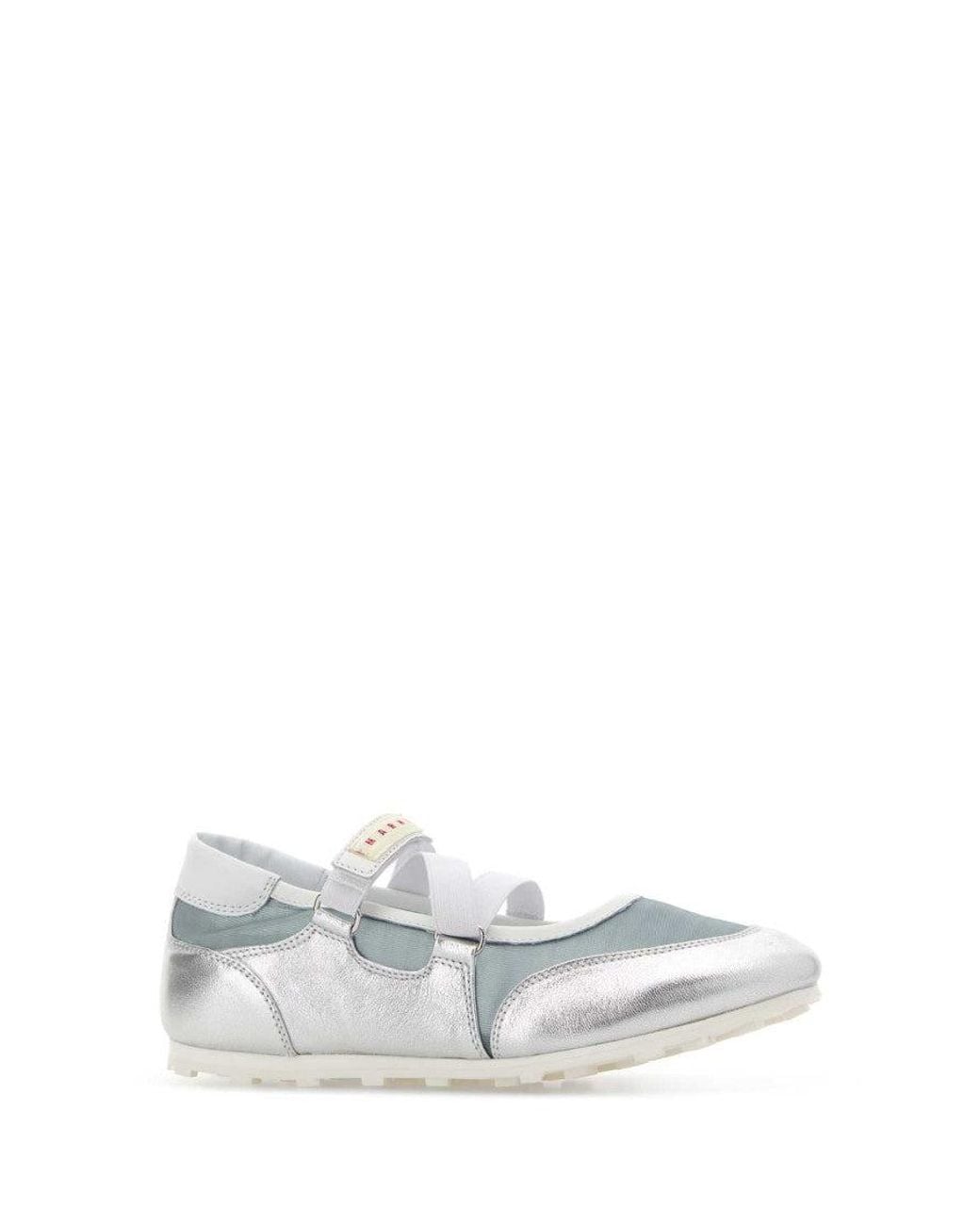 Marni White Logo Ballet Flats