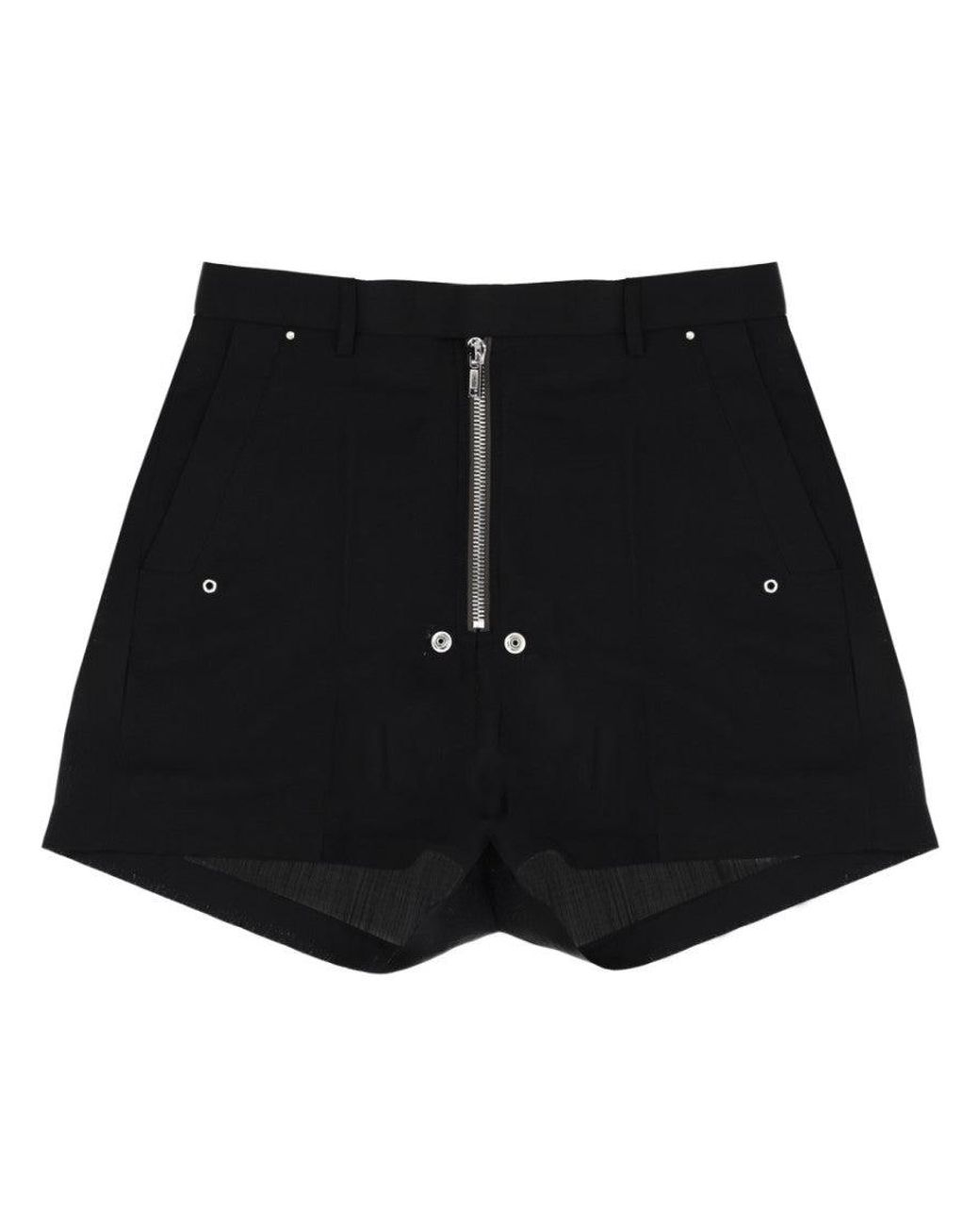 Rick Owens Black Solid Shorts
