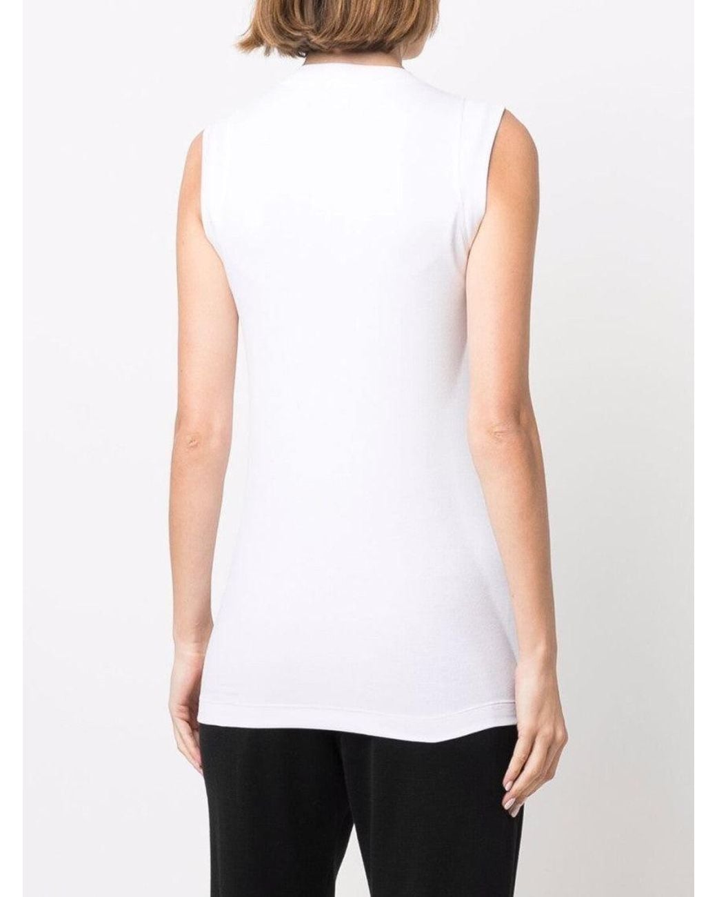 Brunello Cucinelli White V-Neck Tank Top