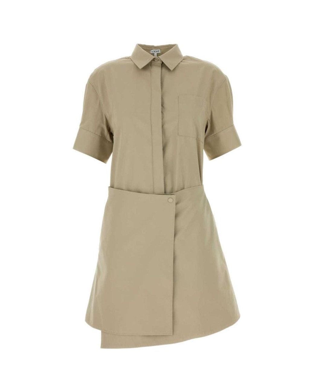 Loewe Natural Shirt Collar Mini Dress