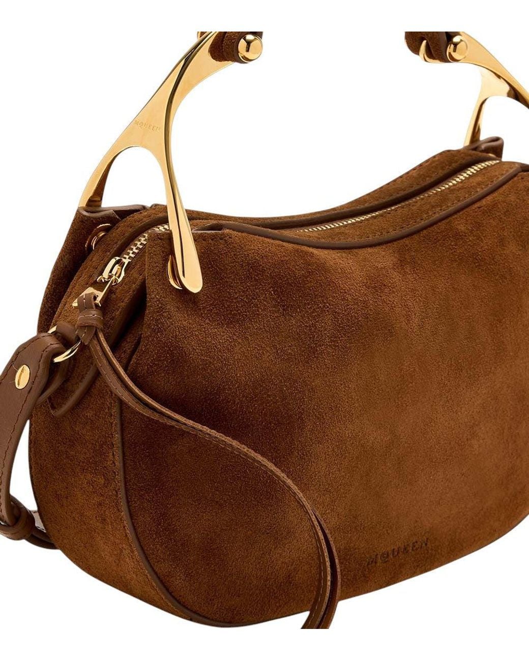 McQueen Brown Wishbone Mini Shoulder Bag