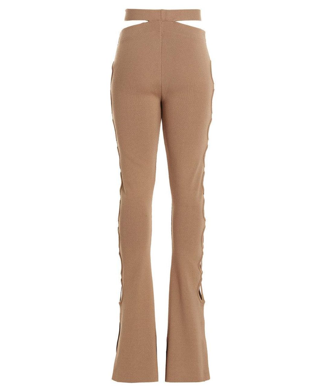 ANDREADAMO Natural Cut Out Pants With Lacing