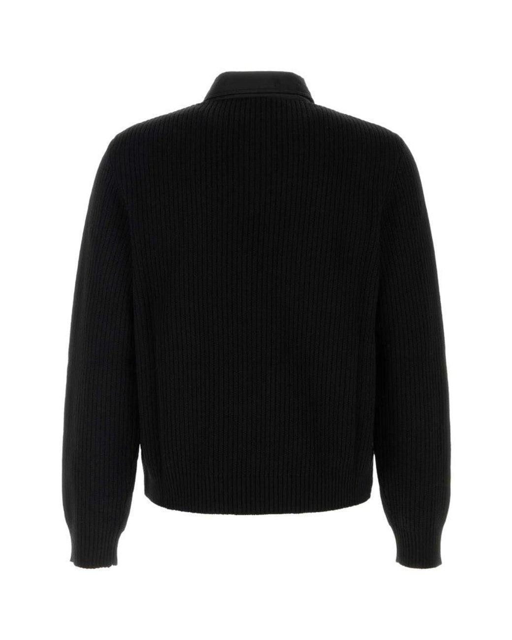 Prada Black Zip-Up Cardigan for men