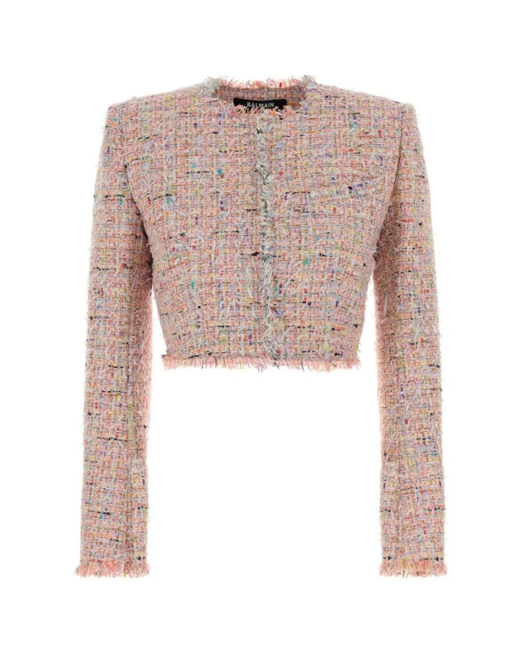 Balmain Pink Round Neck Blazer