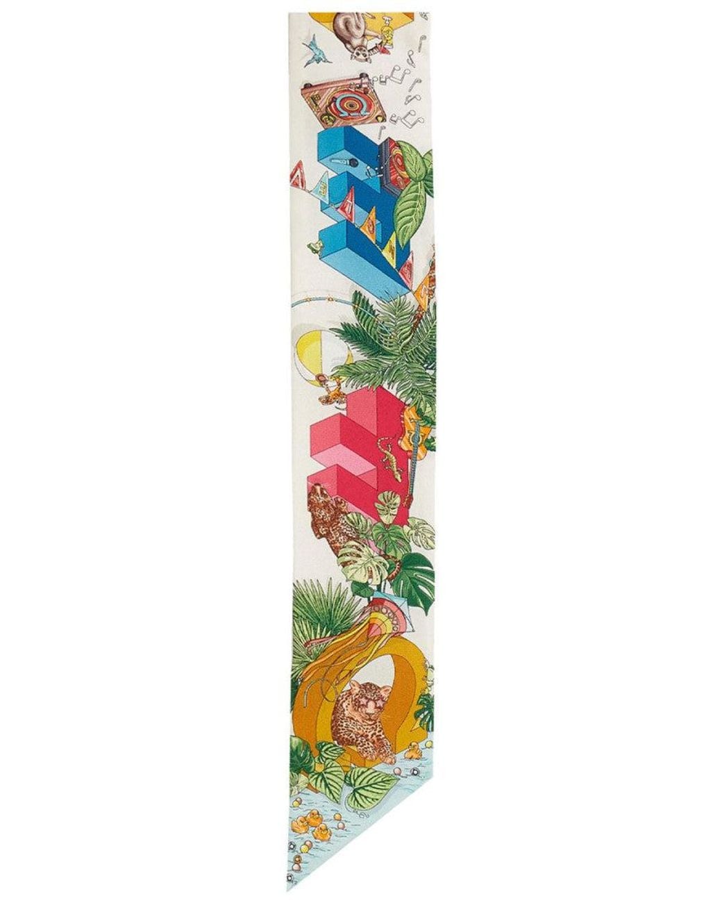 Ferragamo White Printed Bandana Scarf