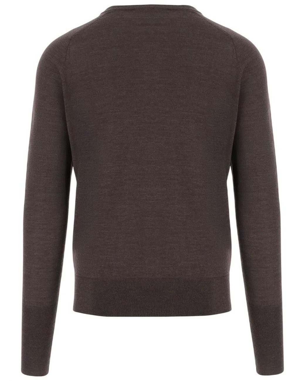 Oliver Lattughi Gray V Neck Sweater for men