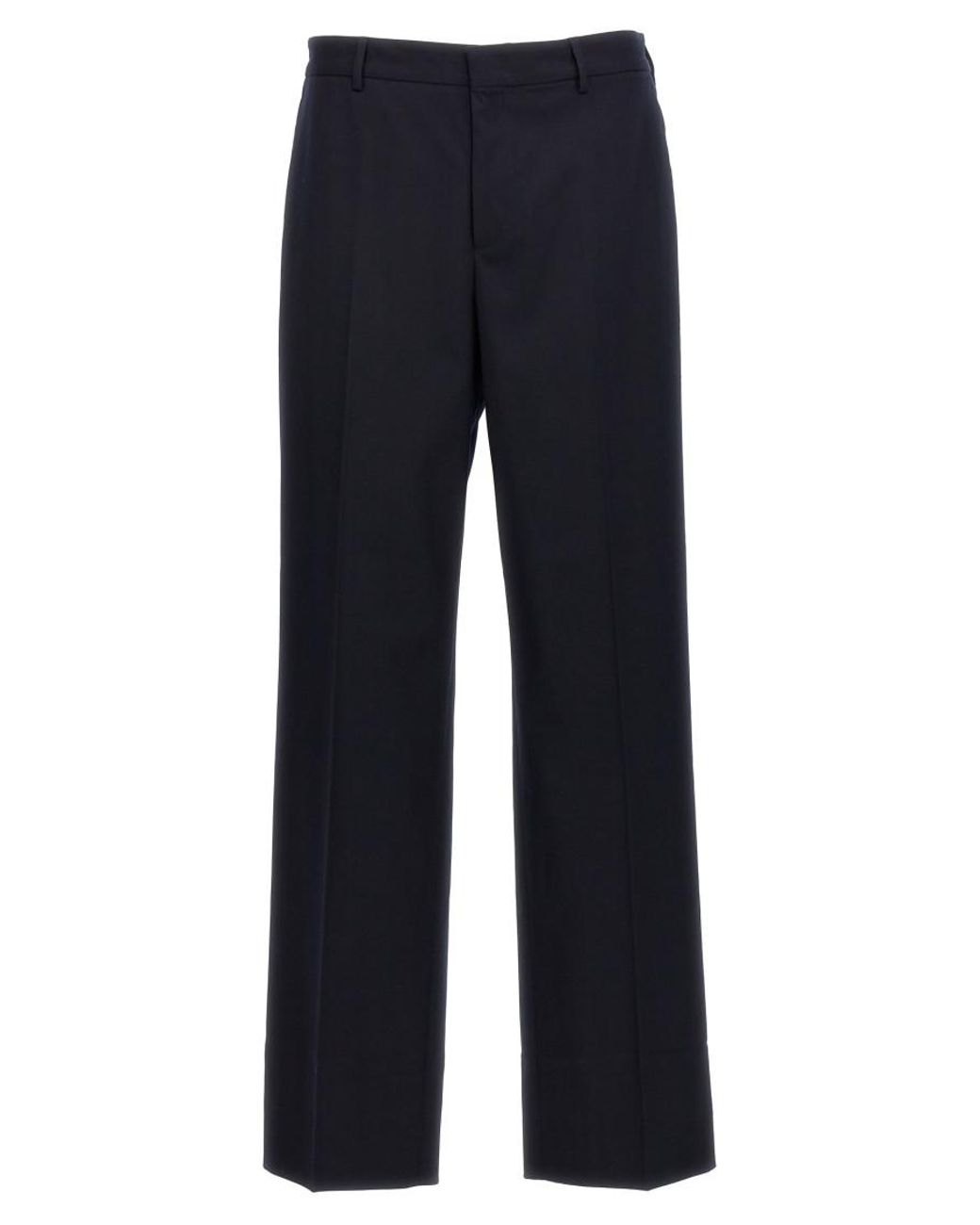 Cellar Door Blue Cotton Blend Straight Leg Pants for men