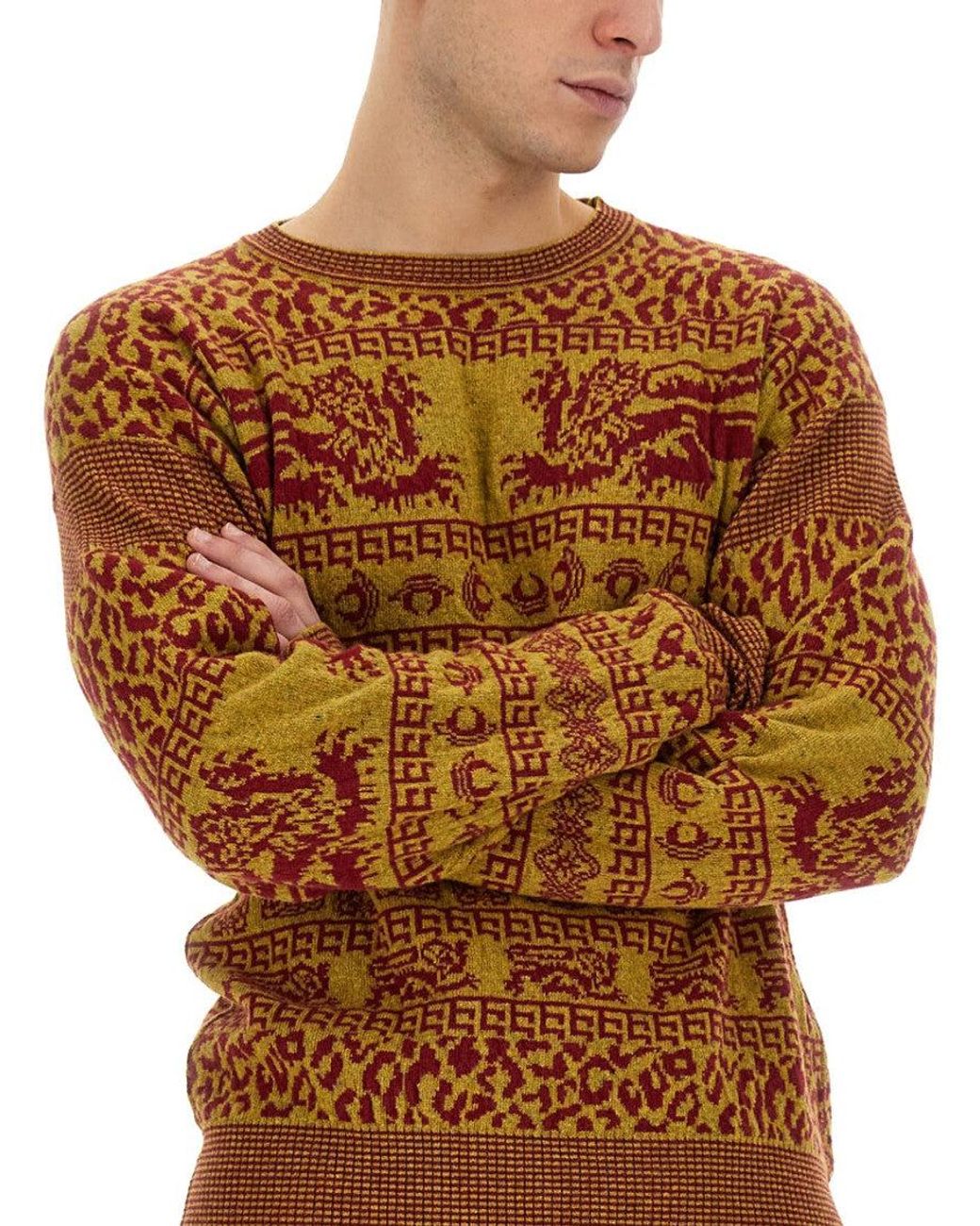 Vivienne Westwood Brown Slim Fit Lion Print Shirt for men