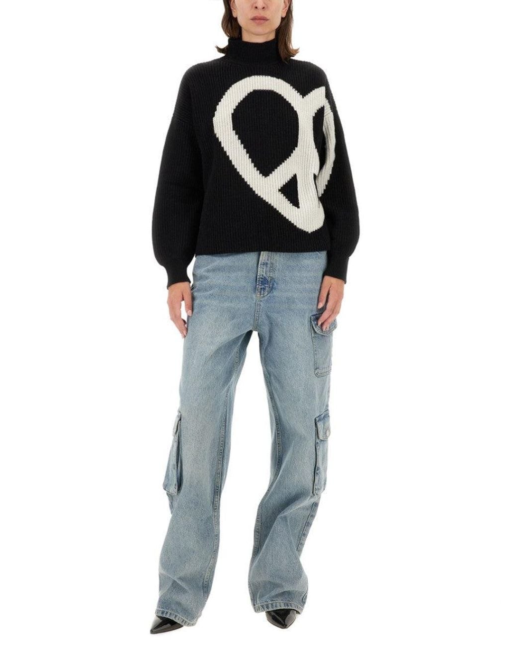 Moschino Blue Loose Mid Rise Jeans