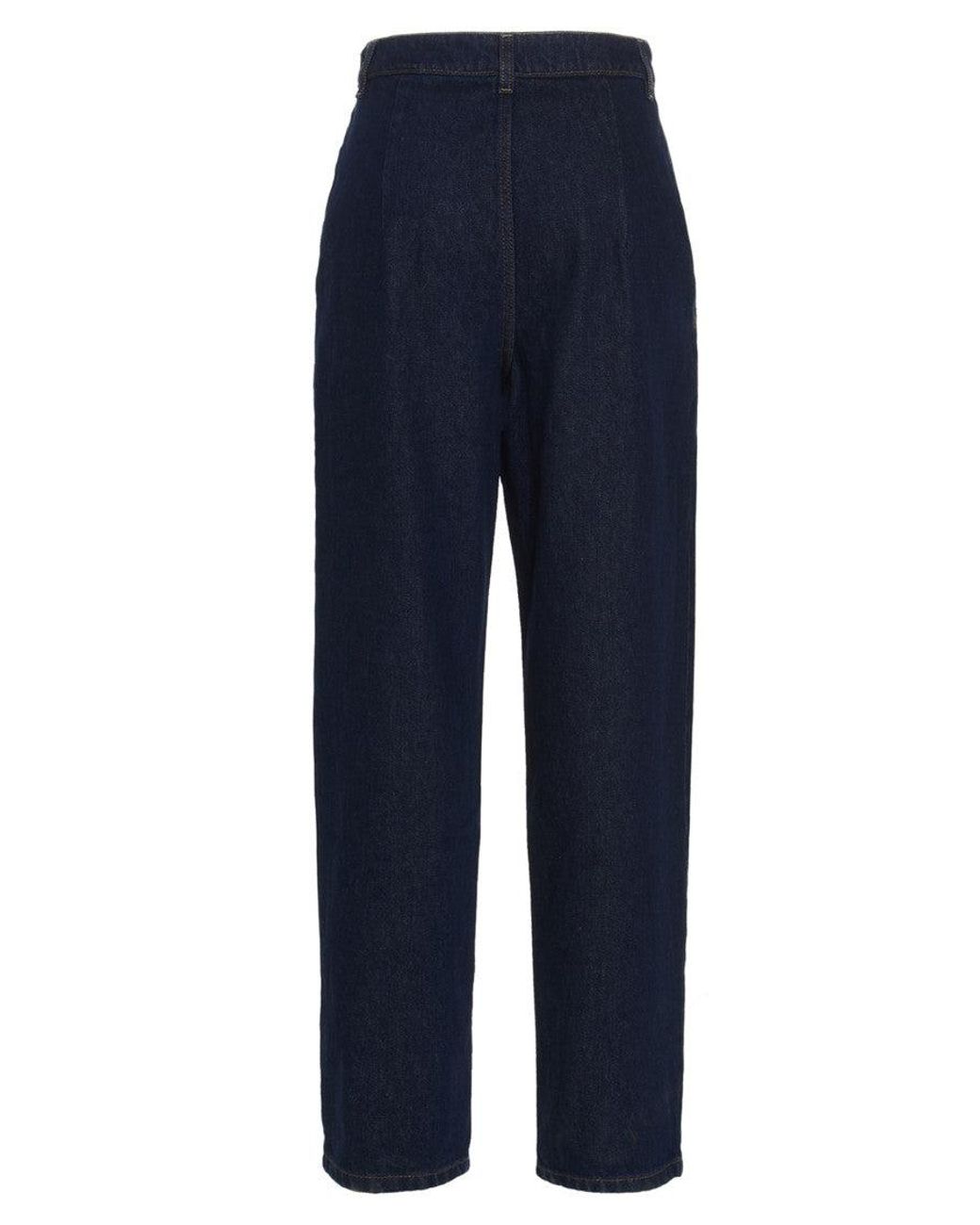 Magda Butrym Blue High-Waist Cotton Denim Jeans