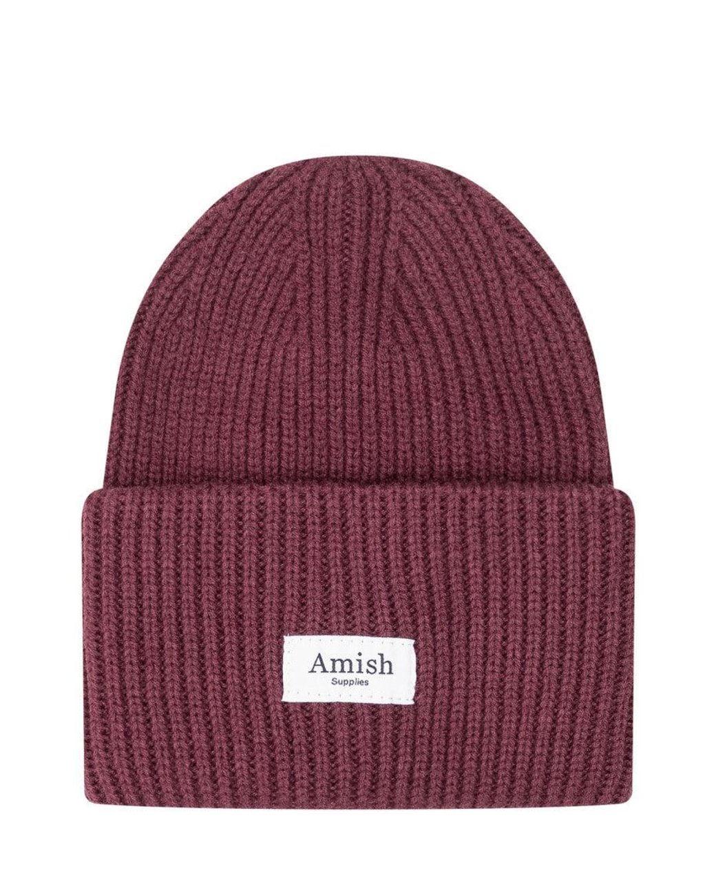 AMISH Red Burgundy Knitted Beanies Cap for men