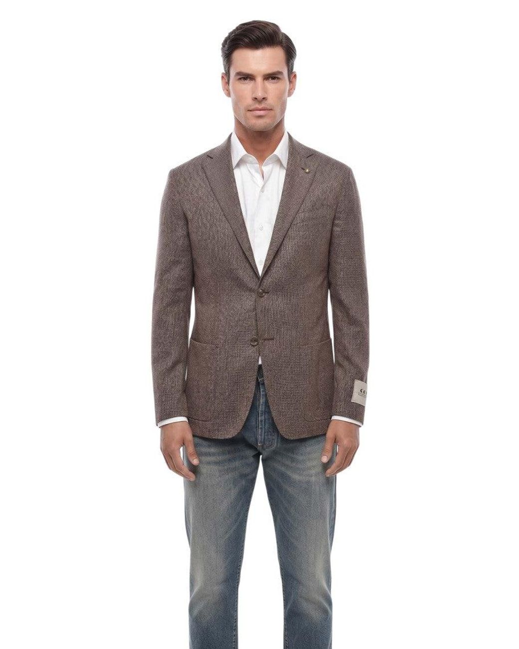 Corneliani Brown Notched Lapel Blazer for men