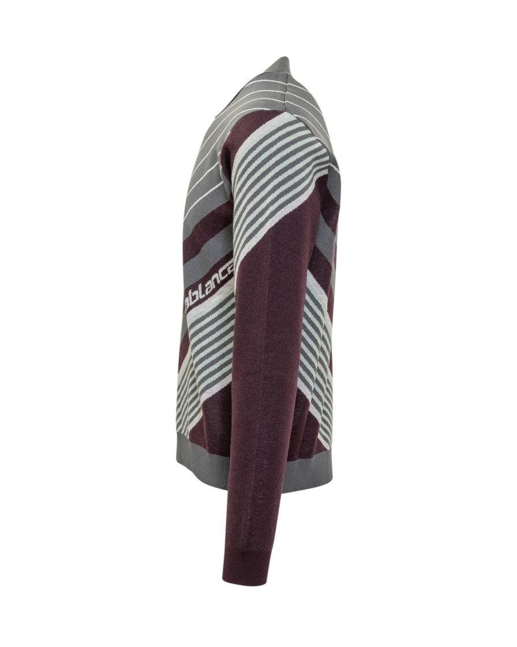 Casablanca Gray Stripes Shirt Collar Polo for men